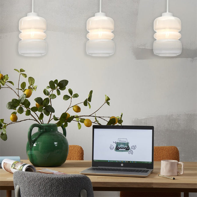 Verona Pendelleuchte Weiß Gradient Glas Ø15 cm