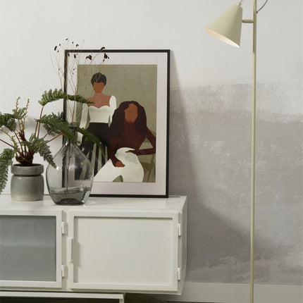 Lámpara de pie Lisboa con pantalla verde suave