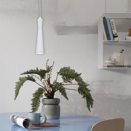 Lámpara colgante cilíndrica blanca Burdeos GU10