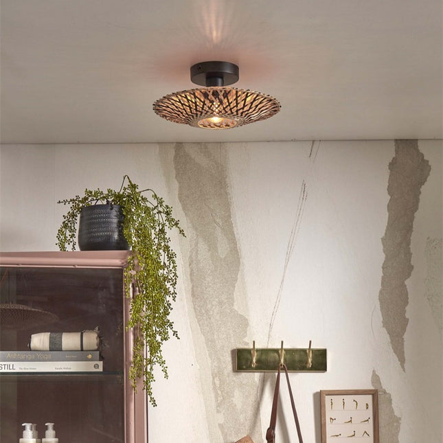 Plafonnier Kalimantan Bambou Noir et Naturel 30 cm