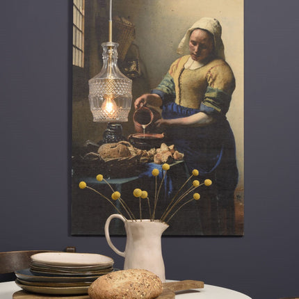 Lámpara de suspensión Bruselas Cristal Transparente Recta Oro