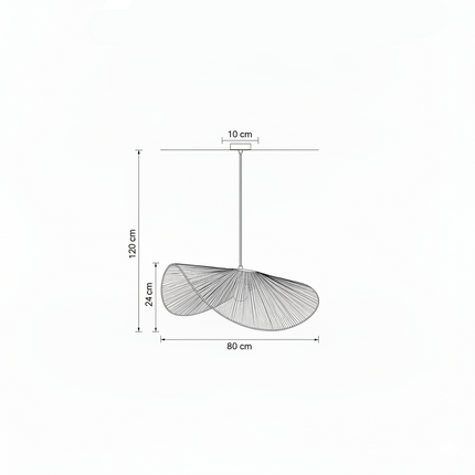 Lámpara colgante de ratán natural