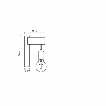 Lámpara de pared de madera industrial minimalista