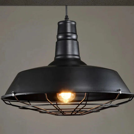 Lámpara colgante de hierro negro estilo retro industrial americano