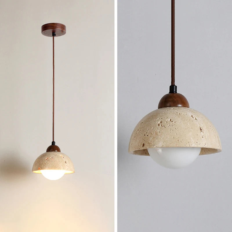 Travertine Stone Pendant Light