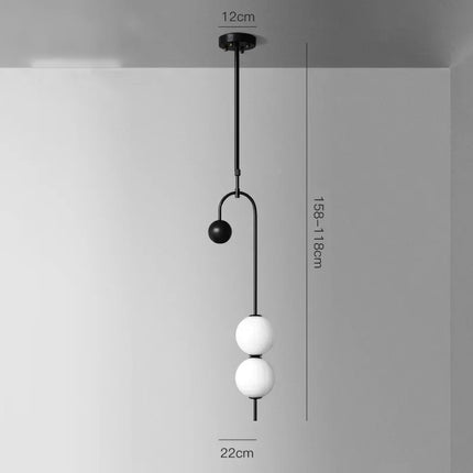 Nordische Glaskugel-LED-Pendelleuchte