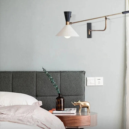 Lámpara de pared nórdica con brazo ajustable