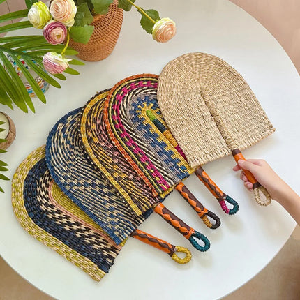 Bohemian Handwoven Rush Fan