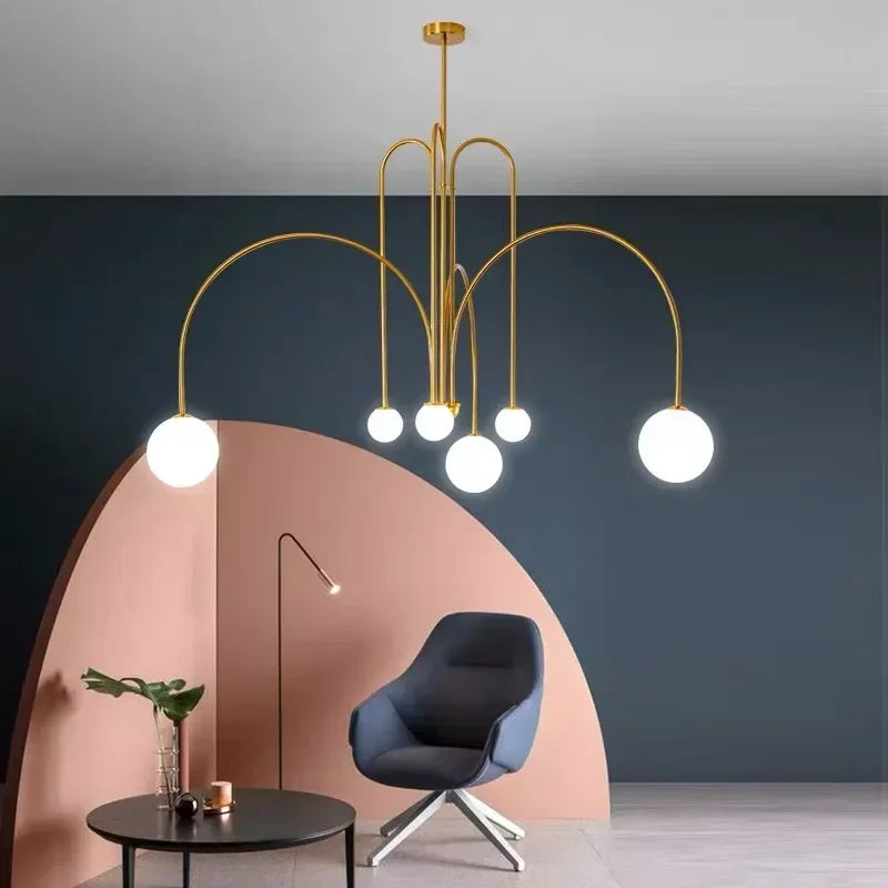 Nordic Colorful Spherical Geometric Chandelier