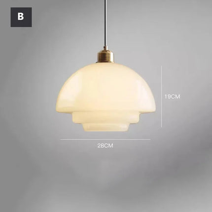 Lámpara colgante nórdica elegante de cristal color crema