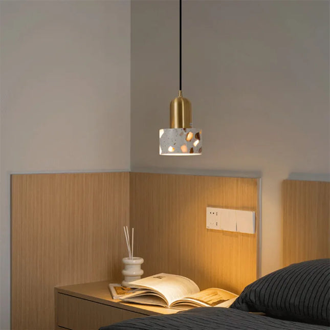 Wabi-Sabi Pendelleuchte aus Terrazzostein