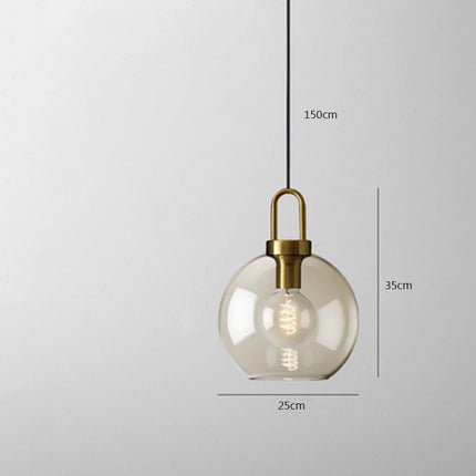 Lámpara colgante de cristal nórdico moderna con gancho dorado