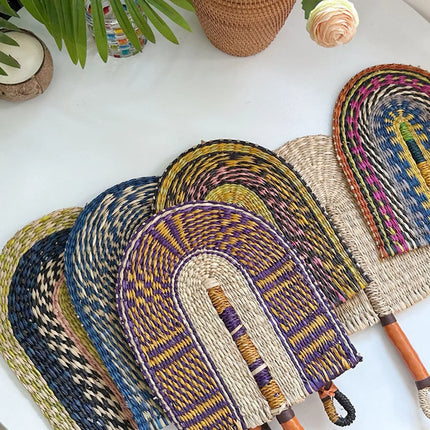 Bohemian Handwoven Rush Fan