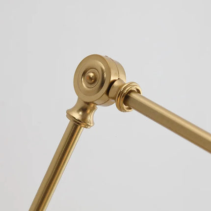 Wandleuchte aus Messing und Glas mit langem Arm