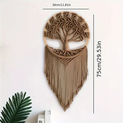 Árbol de la vida tejido en macramé bohemio