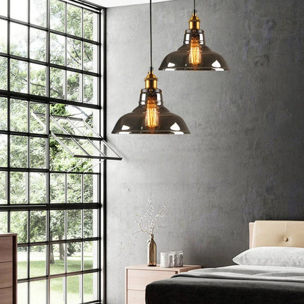 Lámpara colgante de cristal industrial nórdica original