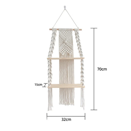 Bohemian Woven Macrame Wall Shelf