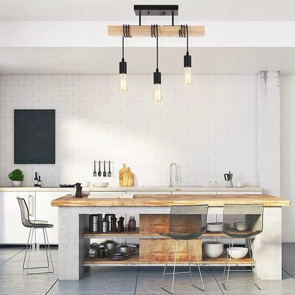 Lámpara de techo moderna de madera enrollada