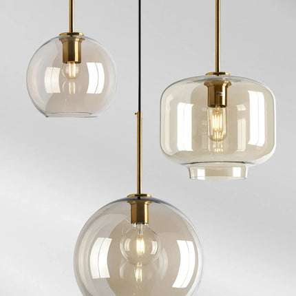 Nordische moderne minimalistische Glaspendelleuchte