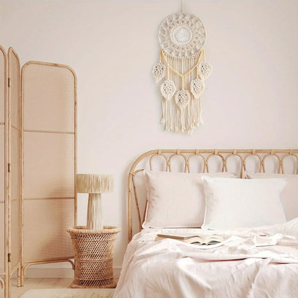 Atrapasueños de macramé bohemio tejido a mano