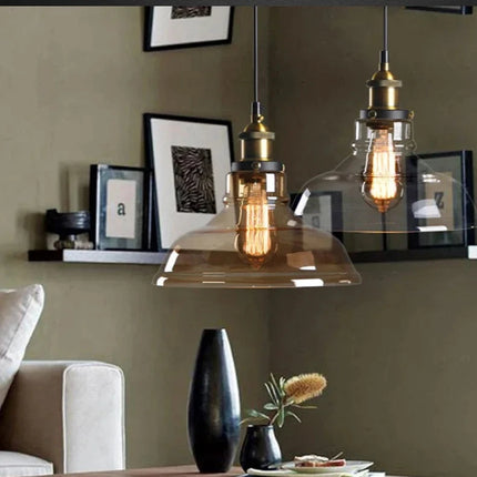 Lámpara colgante de cristal industrial nórdica original