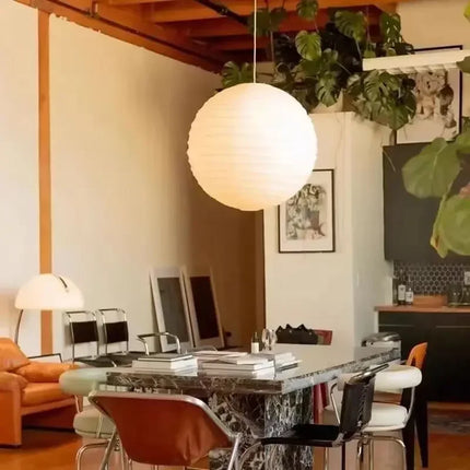 Lámpara colgante esférica de papel de arroz japonés