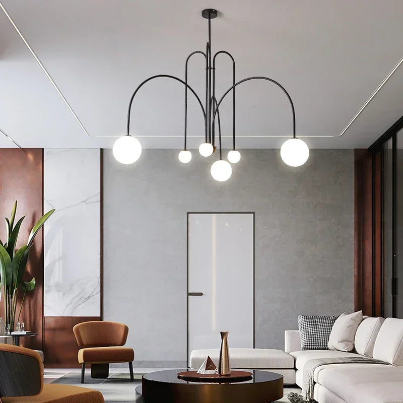 Nordic Colorful Spherical Geometric Chandelier