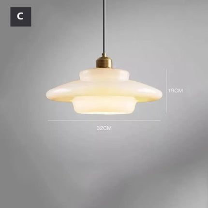 Lámpara colgante nórdica elegante de cristal color crema