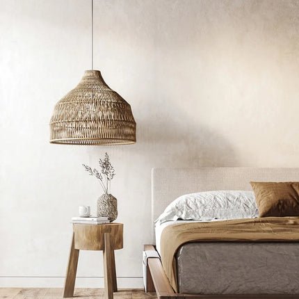 Handgefertigte böhmische Rattan-Pendelleuchte