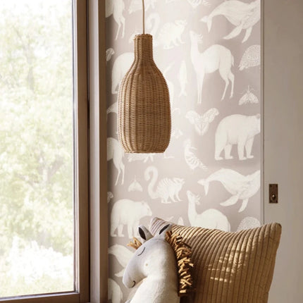 Handgefertigte braune Rattan-Pendelleuchte