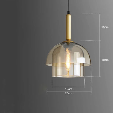 Lámpara colgante de cristal nórdico minimalista elegante