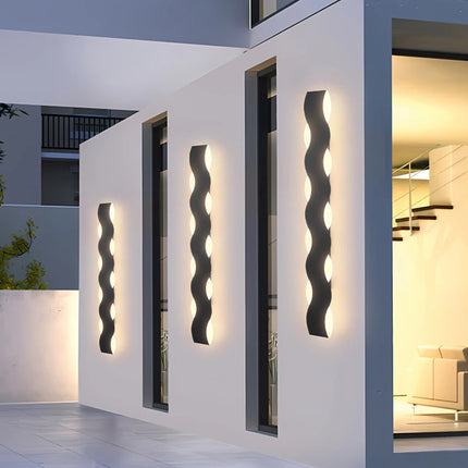Moderne wasserdichte Wave-Außenwandleuchte