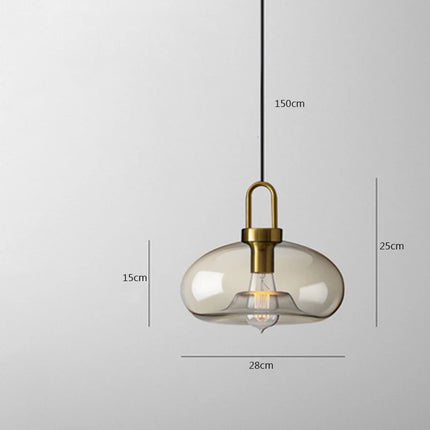 Lámpara colgante de cristal nórdico moderna con gancho dorado