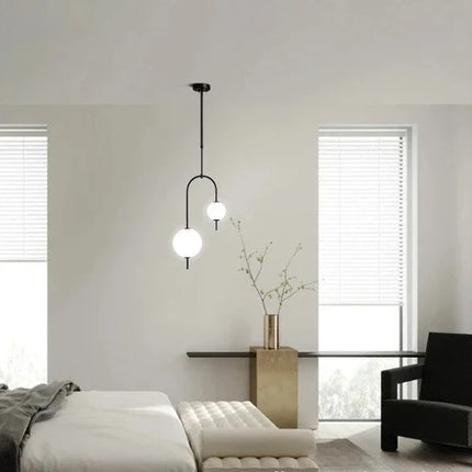 Nordische Glaskugel-LED-Pendelleuchte