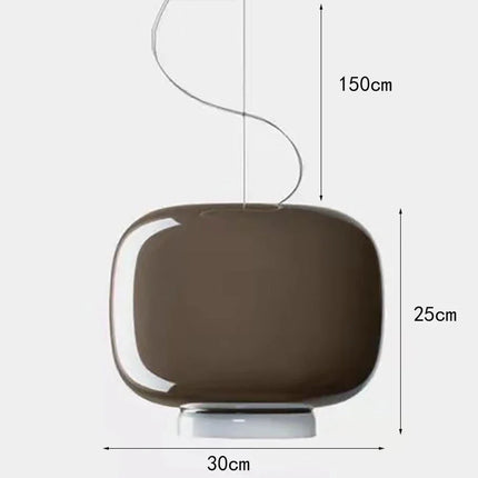 Italienische Pendelleuchte aus farbigem Glas