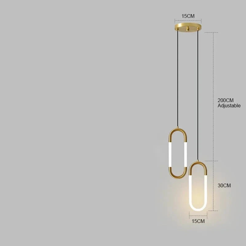 Suspension Anneaux Nordique Minimaliste LED