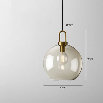 Lámpara colgante de cristal nórdico moderna con gancho dorado