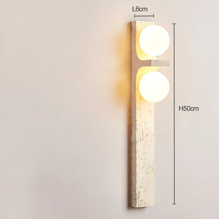 Lámpara de pared de piedra con tira vertical LED