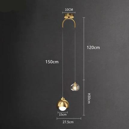 Lámpara colgante nórdica moderna de doble cabezal