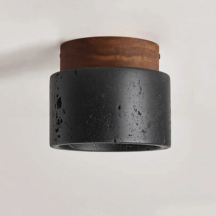 Moderne LED-Deckenleuchte aus schwarzem Travertin