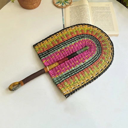 Bohemian Handwoven Rush Fan
