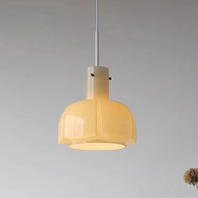 Medieval Hanging Lamp in Colored Glass