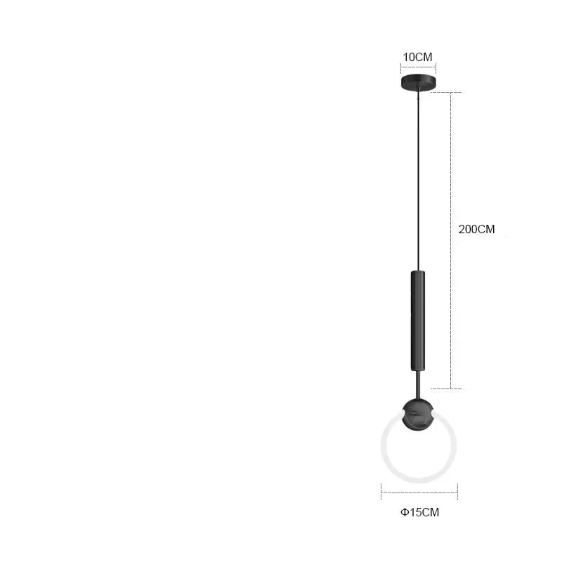 Suspension Anneaux Nordique Minimaliste LED