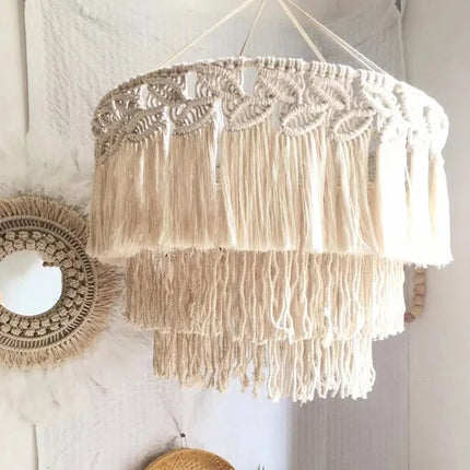 Bohemian Handwoven Macrame Lampshade
