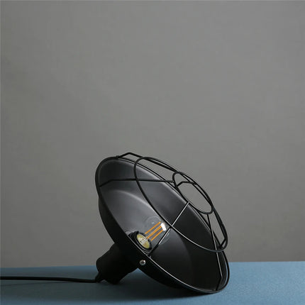 Lámpara colgante de hierro negro estilo retro industrial americano