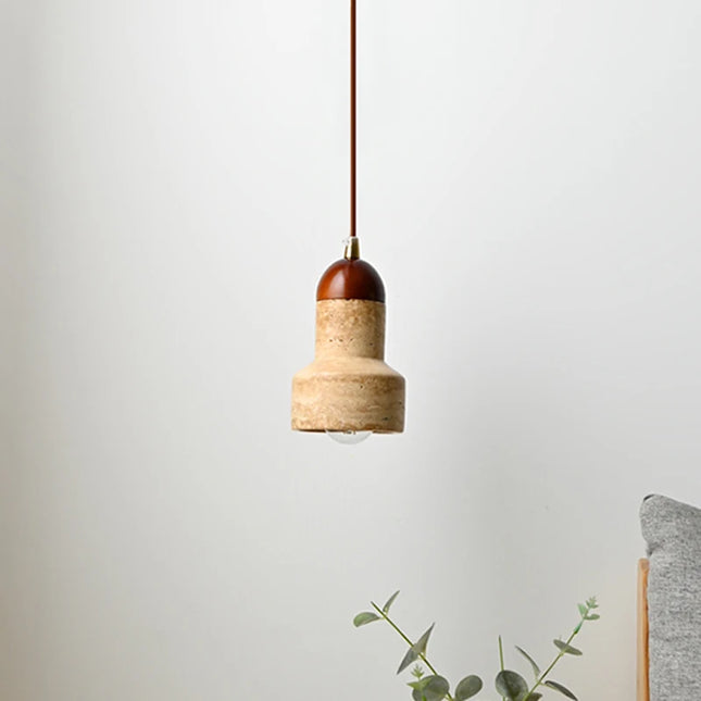 Nordische Hängelampe aus gelbem Stein