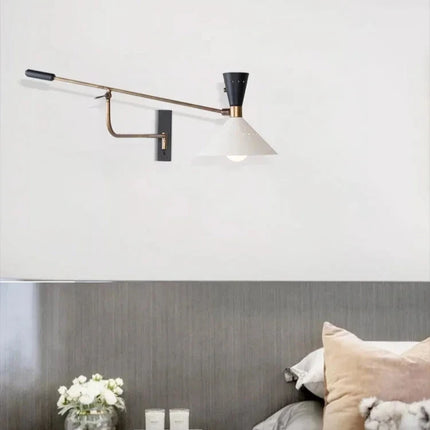 Lámpara de pared nórdica con brazo ajustable