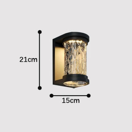 Moderne Wandleuchte für den Außenbereich mit Kristalleffekt