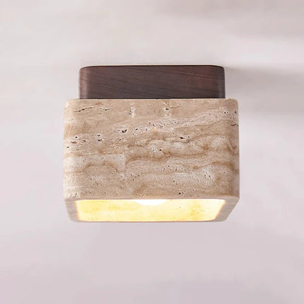 Lámpara de techo LED de piedra travertino