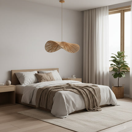 Lámpara colgante de ratán natural